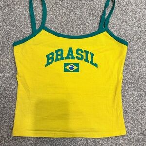 Edikted Yellow and Green Brasil Women's Tank Top - final sale